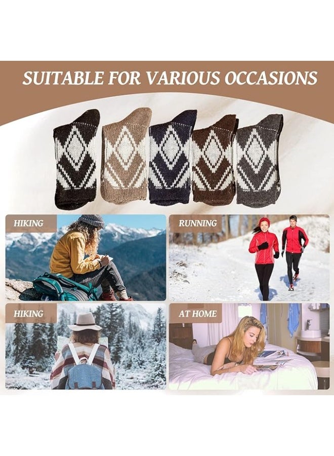 HZYH Men's Thermal Socks, 5 Pairs Thick Cotton Thermal Socks, Men's Winter Soft Walking Hiking Socks, Men's Heavyweight Comfort Boot Socks for Cold Weather - Image 5