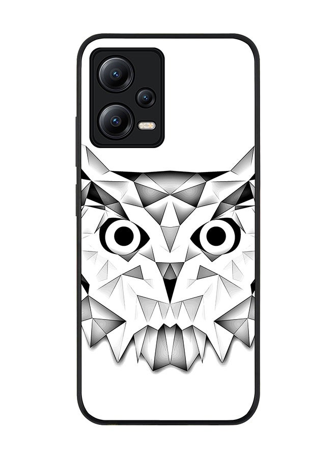 Stylizedd Rugged Black edge case for Poco X5 / Redmi Note 12 5G Slim fit Soft Case Flexible Rubber Edges Anti Drop TPU Gel Thin Cover - Poly Owl - Image 1