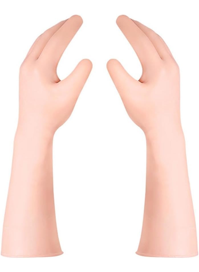minkissy - minkissy 1pair Softening Mitten Hands Anti-Cracking Rough Elastic Dead Glove Gel Dry Covers Beige Heal Long Oils Gloves Moisturizing Care for Supplies Hard Remove Skin-Friendly - Image 1