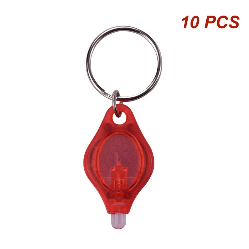 Mini Flashlights 10 Pcs Red: Lightweight Portable - Easy To Use Keychain Flashlight for Kids Colleagues Students Outdoor Daily Use - Image 4