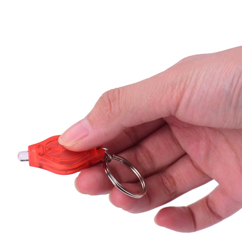 Mini Flashlights 10 Pcs Red: Lightweight Portable - Easy To Use Keychain Flashlight for Kids Colleagues Students Outdoor Daily Use - Image 3