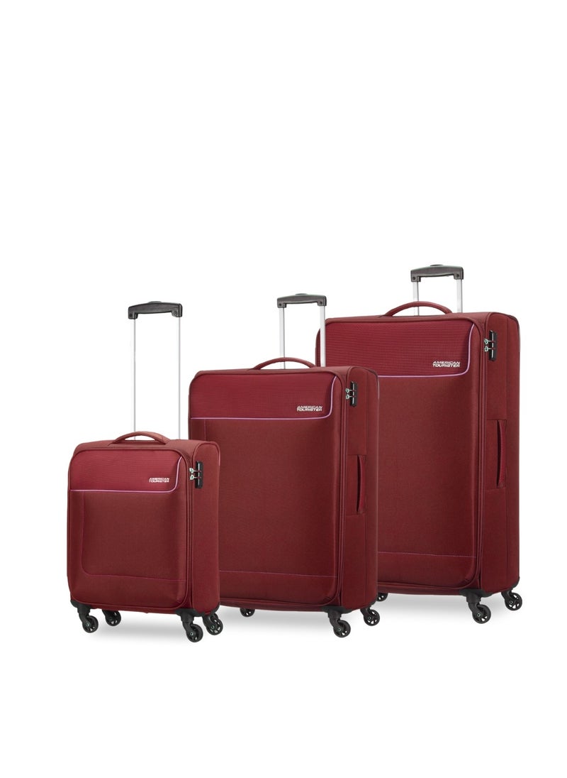 AMERICAN TOURISTER JAMAICA Soft Spinner 3 pcs set (58+69+80) TSA MAROON  - Image 1