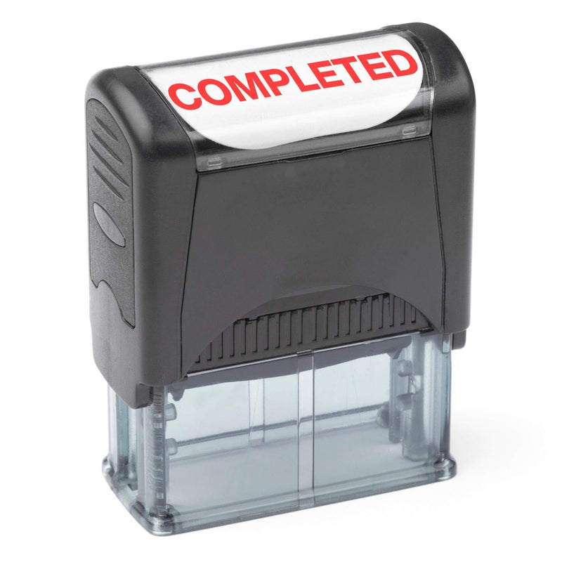 Self Inking Rubber Stamp Refillable Red Ink Preinstalled  916 x 112 Completed