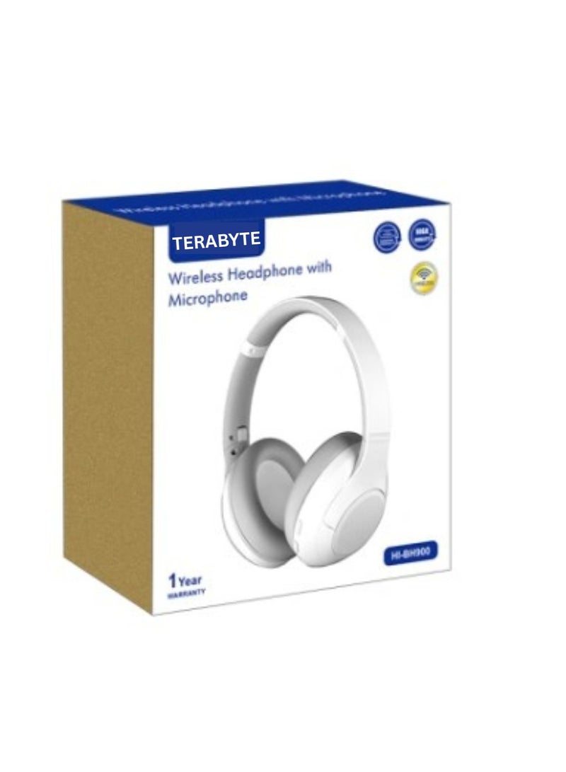 Wireless Headphone with Microphone White