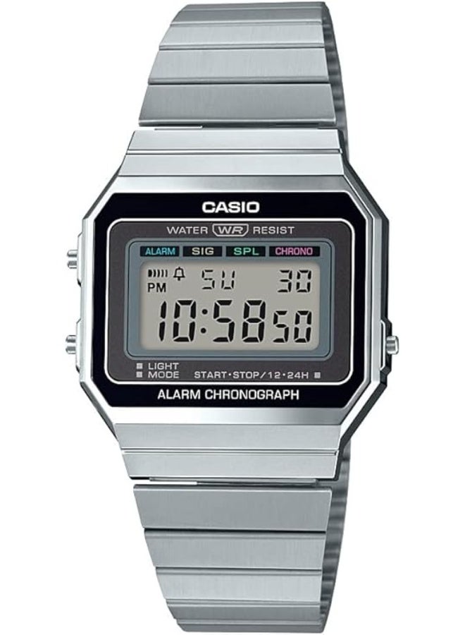 Casio Vintage Unisex Quartz Stainless Steel Digital Watch A700W-1ADF
