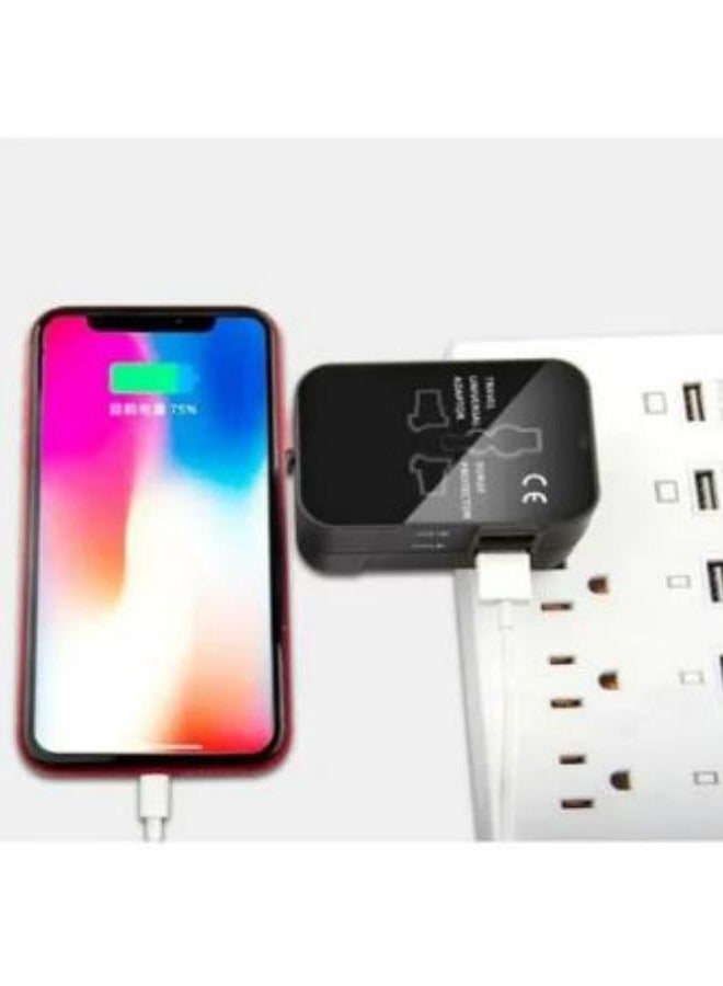 3-in-1 Universal Travel Power Adapter, Multi-Country Socket Converter with Dual USB Ports (2.4A) US/EU/UK/AU Plug Global Travel Adapter for Laptops, Phones, Tablets, Black - Image 3