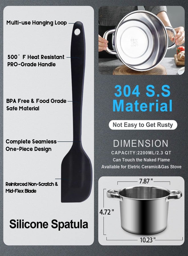 Marsheepy Double Boiler Pot Set,1200ML Double Boiler for Chocolate Melting, 2800ML 304 Stainless Steel Pot With Silicone Spatula for Melting Chocolate, Candy, Candle, Soap, Wax - Image 5