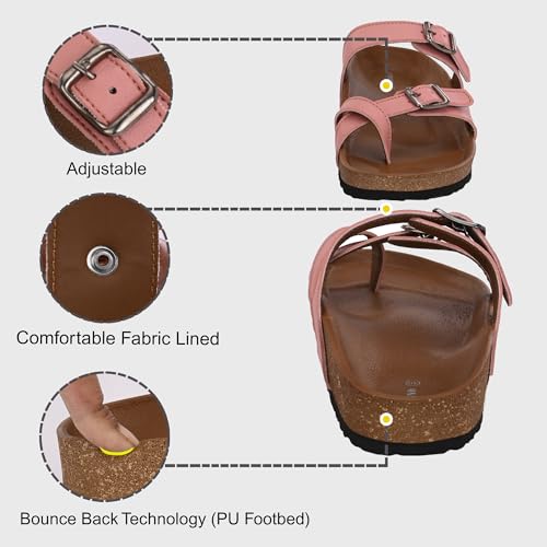 Centrino Women’s Berkin-Style Slip-On Sandals | Open Toe Design | Soft PU Footbed | Lightweight & Comfortable | Arch Support | On-Grip Sole | Casual Outdoor Wear (7693) - Image 5