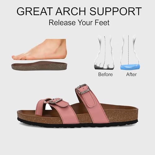 Centrino Women’s Berkin-Style Slip-On Sandals | Open Toe Design | Soft PU Footbed | Lightweight & Comfortable | Arch Support | On-Grip Sole | Casual Outdoor Wear (7693) - Image 2