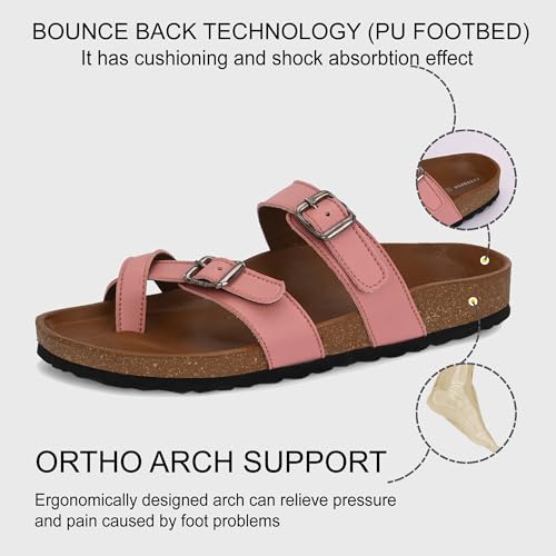 Centrino Women’s Berkin-Style Slip-On Sandals | Open Toe Design | Soft PU Footbed | Lightweight & Comfortable | Arch Support | On-Grip Sole | Casual Outdoor Wear (7693) - Image 4