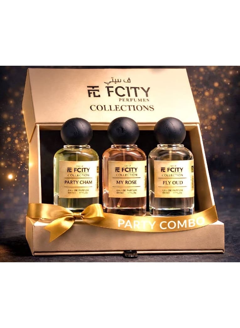 مجموعة هدايا عطور FCITY 3 قطع – 3 × 50 مل عطور تدوم طويلاً للرجال والنساء – مجموعة روائح منعشة وزهرية وعود – مجموعة هدايا مثالية
