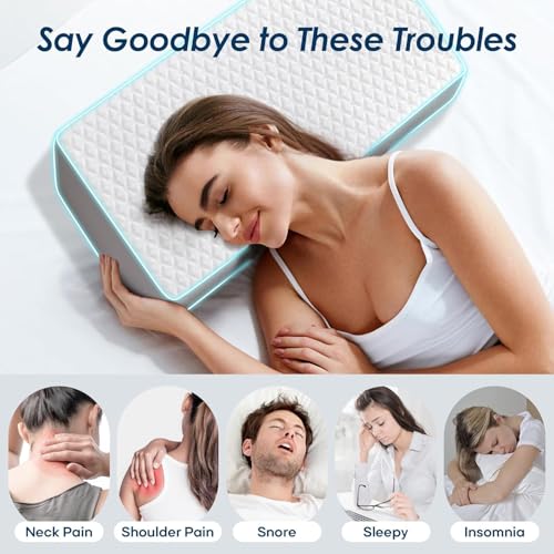Kehangte Cooling Cube Pillow for Side Sleepers, Square Memory Foam Side Sleeper Pillow Firm Soft Double-Sided Supportive, Support Head Neck Shoulder for Pain Relief Cervical Pillow, 24"x12"x6" - Image 5