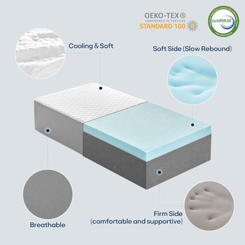 Kehangte Cooling Cube Pillow for Side Sleepers, Square Memory Foam Side Sleeper Pillow Firm Soft Double-Sided Supportive, Support Head Neck Shoulder for Pain Relief Cervical Pillow, 24"x12"x6" - Image 3