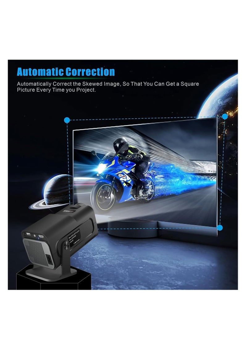 HY320 Mini Portable Auto Keystone Projector - 4K FHD 1080P Smart Projector with 10000 Lumens, WiFi 6, BT 5.0, 180 Degree Rotation, Built-in Android 11.0 - Compact Home Theater Experience  - Image 3