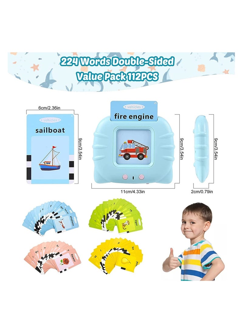 ELTRAZONE - Educational Toys for 2 3 4 5 Years Old Boys Girls, 112 Talking Baby Flash Cards, Preschool Learning Toys for Kids, Flash Cards for Toddlers 2-4 Years Old, Birthday Gift for Boys Girls - Image 1