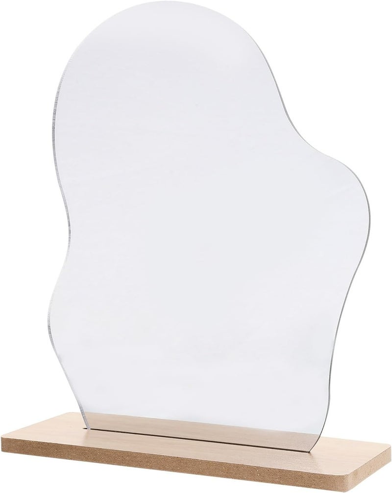 Irregular Acrylic Desktop Mirror with Stand Cloud-Shaped Table Vanity Mirror for Dorm and Bedroom Aesthetic Makeup Student DIY Decorative - Image 1