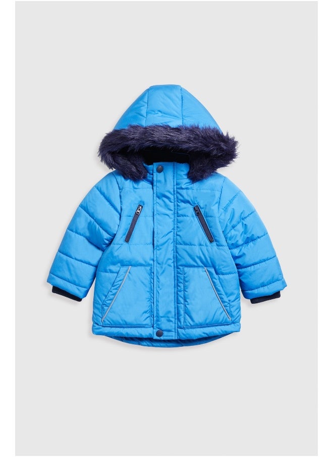 mothercare Blue Parka Jacket  - Image 1