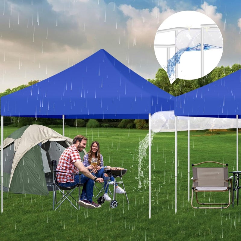 رينماي 2 Pack Rain Gutters for Pop Up Canopy, Heavy Duty PVC Waterproof 10 ft Rain Gutter with Velcro Straps, Canopy Tents Drainage Accessory for Summer Outdoor Rainwater Draining,Easy Drainage Clear - Image 5