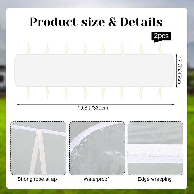 رينماي 2 Pack Rain Gutters for Pop Up Canopy, Heavy Duty PVC Waterproof 10 ft Rain Gutter with Velcro Straps, Canopy Tents Drainage Accessory for Summer Outdoor Rainwater Draining,Easy Drainage Clear - Image 2
