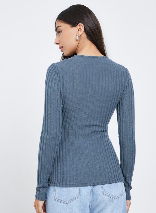 ستايلي بلوزة محبوكة بقصة ملتفة - Image 4