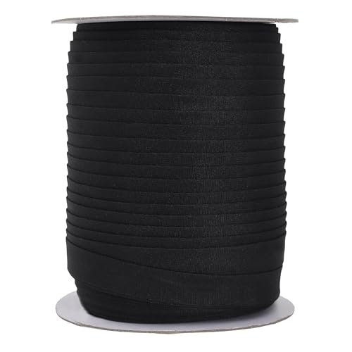 شريط حواف مزدوج من مانديلا للحرف اليدوية للخياطة 55 ياردة شريط حواف أسود مزدوج الطي 12 بوصة حواف لحاف شريط ربط حواف أسود شريط ربط القماش