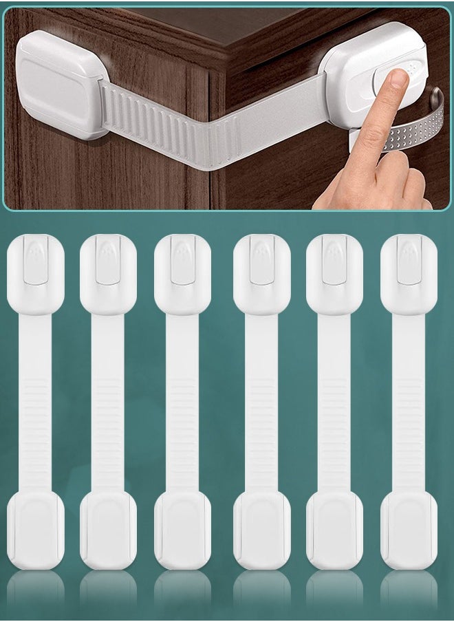 NIKITA.VIVI - 6-Piece Baby Safety Locks With Adjustable Strap and Latch System Cabinet Locks Child Proofing,Baby Proofing Set Strong And Adjustable Child Locks for Lock Door,Drawer,Window Child Safety Lock Latches - Image 1