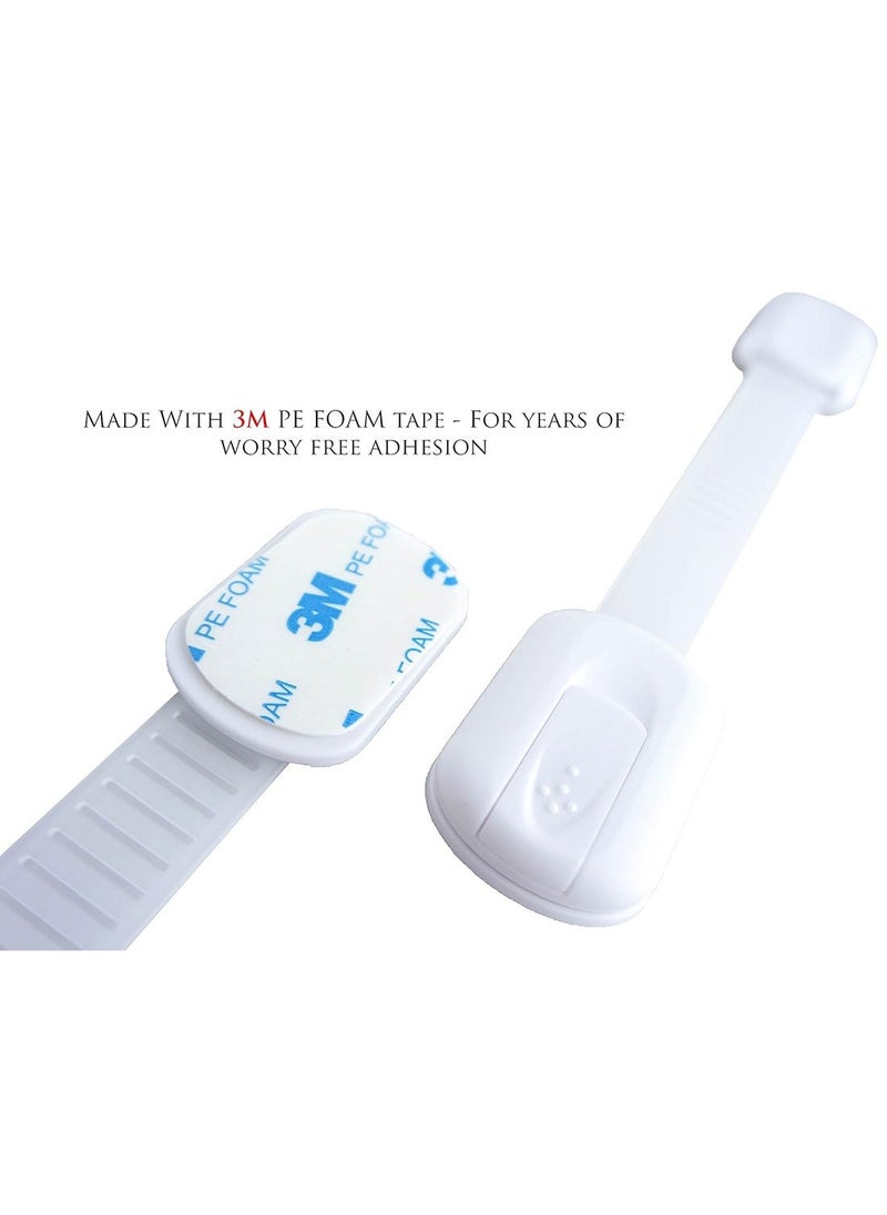 NIKITA.VIVI - 6-Piece Baby Safety Locks With Adjustable Strap and Latch System Cabinet Locks Child Proofing,Baby Proofing Set Strong And Adjustable Child Locks for Lock Door,Drawer,Window Child Safety Lock Latches - Image 1