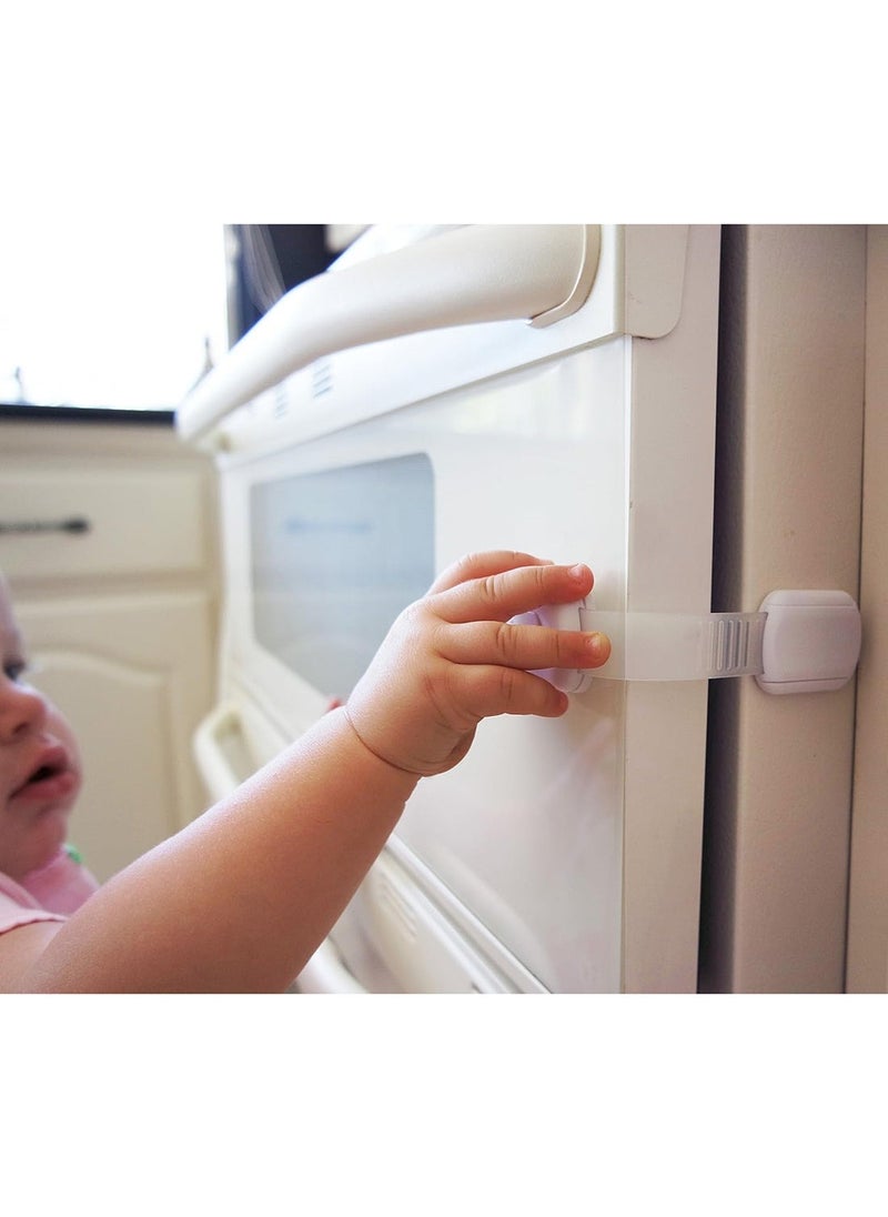 NIKITA.VIVI - 6-Piece Baby Safety Locks With Adjustable Strap and Latch System Cabinet Locks Child Proofing,Baby Proofing Set Strong And Adjustable Child Locks for Lock Door,Drawer,Window Child Safety Lock Latches - Image 1