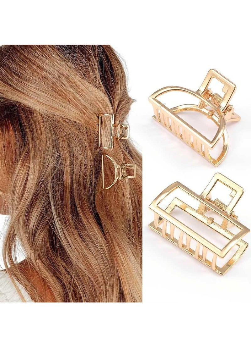 Oasisgalore 2 PCS Hair Claw Gold Hair Clips Mini Non Slip Claw Clips Hair Accessories Daily Party Gift for Women and Girls - Image 1