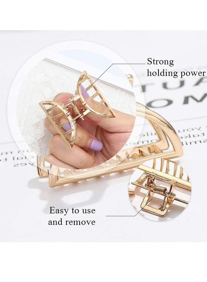 Oasisgalore 2 PCS Hair Claw Gold Hair Clips Mini Non Slip Claw Clips Hair Accessories Daily Party Gift for Women and Girls - Image 2