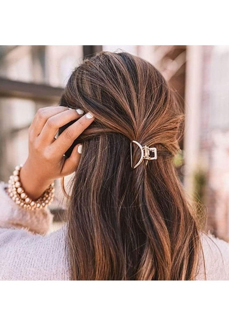 Oasisgalore 2 PCS Hair Claw Gold Hair Clips Mini Non Slip Claw Clips Hair Accessories Daily Party Gift for Women and Girls - Image 3