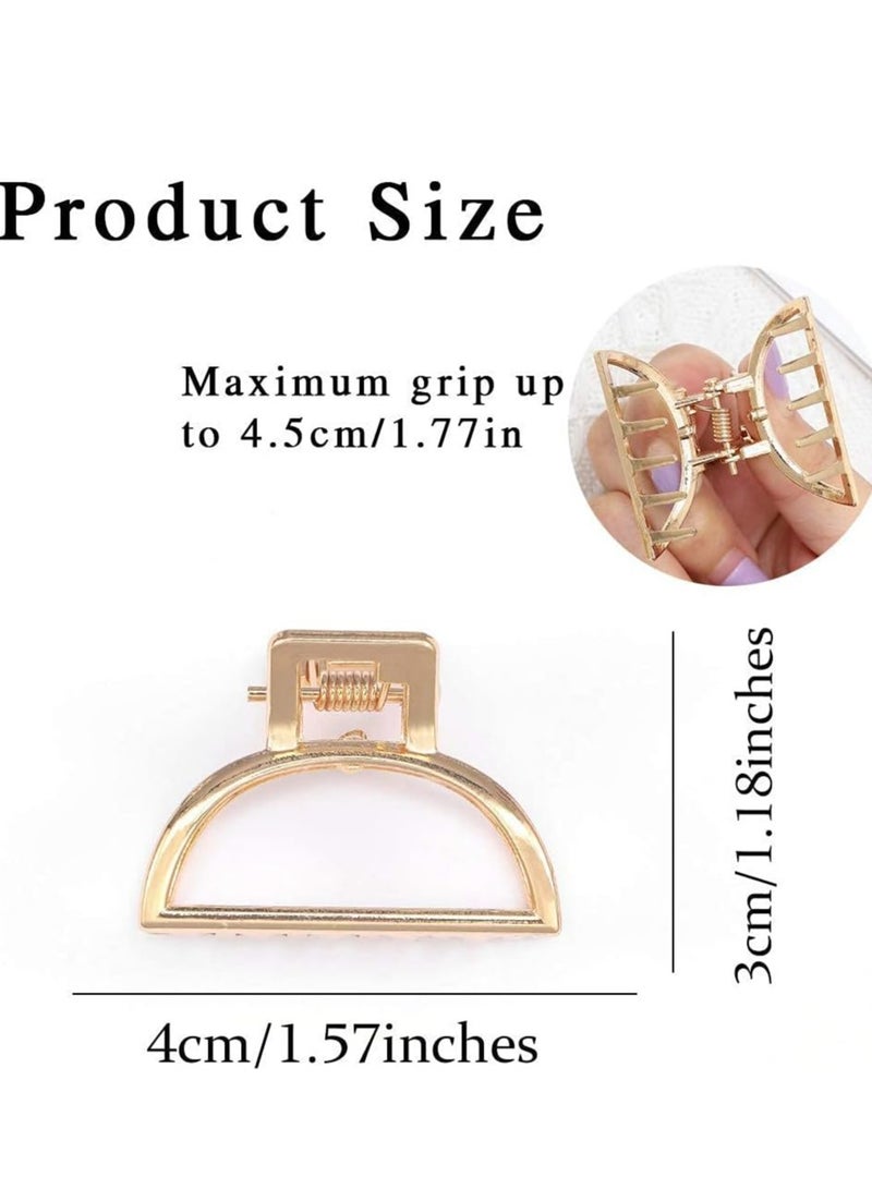 Oasisgalore 2 PCS Hair Claw Gold Hair Clips Mini Non Slip Claw Clips Hair Accessories Daily Party Gift for Women and Girls - Image 4