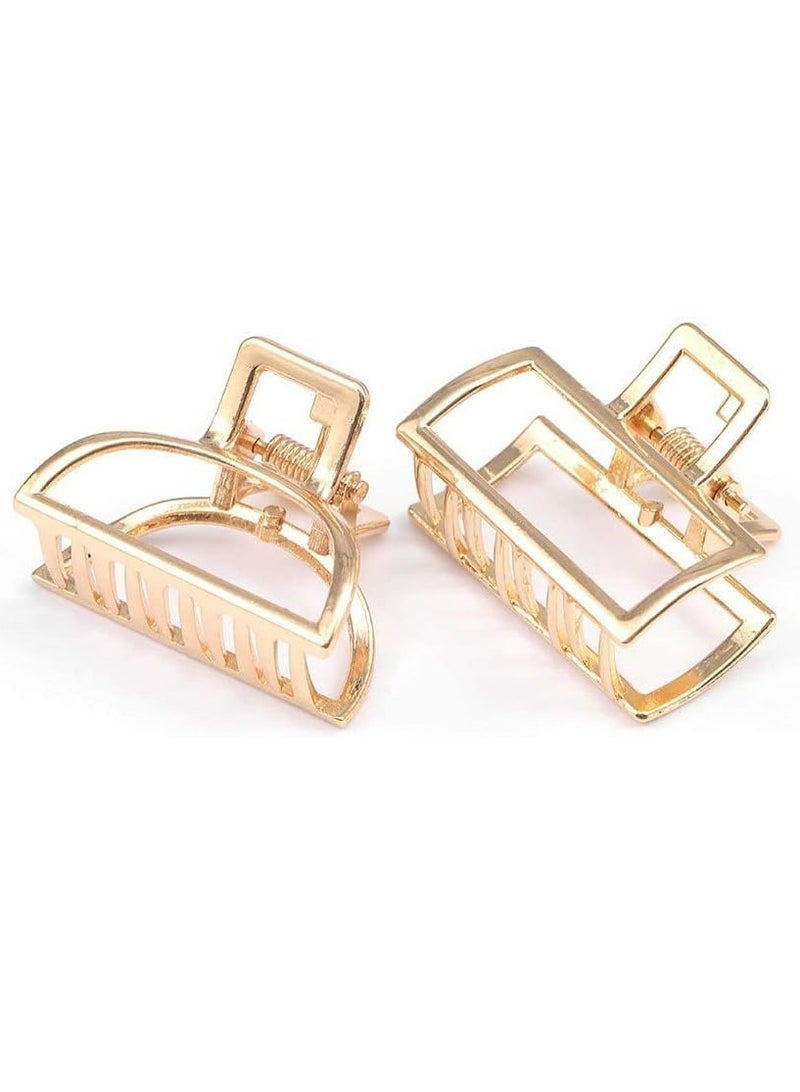 Oasisgalore 2 PCS Hair Claw Gold Hair Clips Mini Non Slip Claw Clips Hair Accessories Daily Party Gift for Women and Girls - Image 5