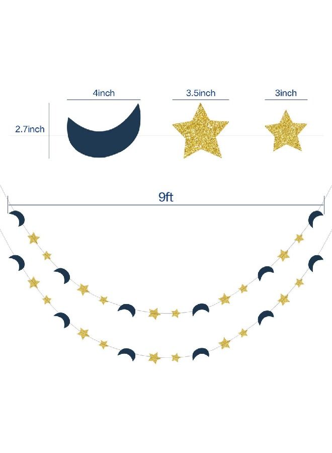 ذا بارتي بوبير أكاليل نجمة العيد باللون الأزرق والذهبي اللامع - Image 2