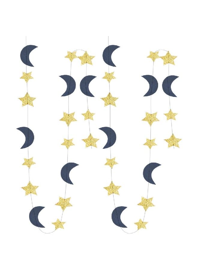 ذا بارتي بوبير أكاليل نجمة العيد باللون الأزرق والذهبي اللامع - Image 1