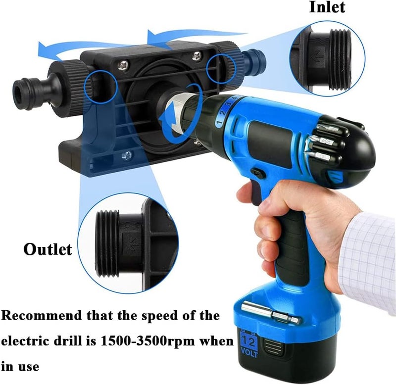 Eyech Portable Hand Electric Drill PumpSelf Priming Water Transfer Small Household Hand Drill Driven Pump for Water Gasoline Oil Diesels Fluid - Image 4