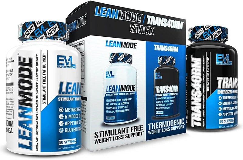 Evlution EVL Weight Loss Support Stack  Trans4orm Thermogenic Fat Burner  Metabolism Support Pills with Green Coffee Bean Extract and Forskolin Plus LeanMode NonStimulant - Image 1