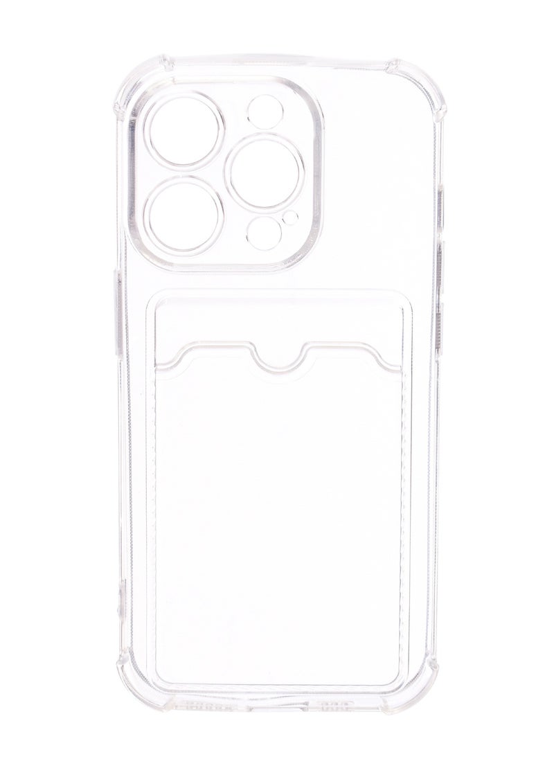 Generic - Silicone Back Phone Protection Cover With Silicone Pocket And Safety Edges For Iphone 15 Pro 6.1 - Transparent - Image 1