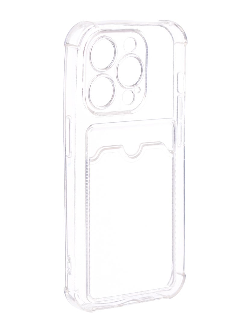Generic - Silicone Back Phone Protection Cover With Silicone Pocket And Safety Edges For Iphone 15 Pro 6.1 - Transparent - Image 1