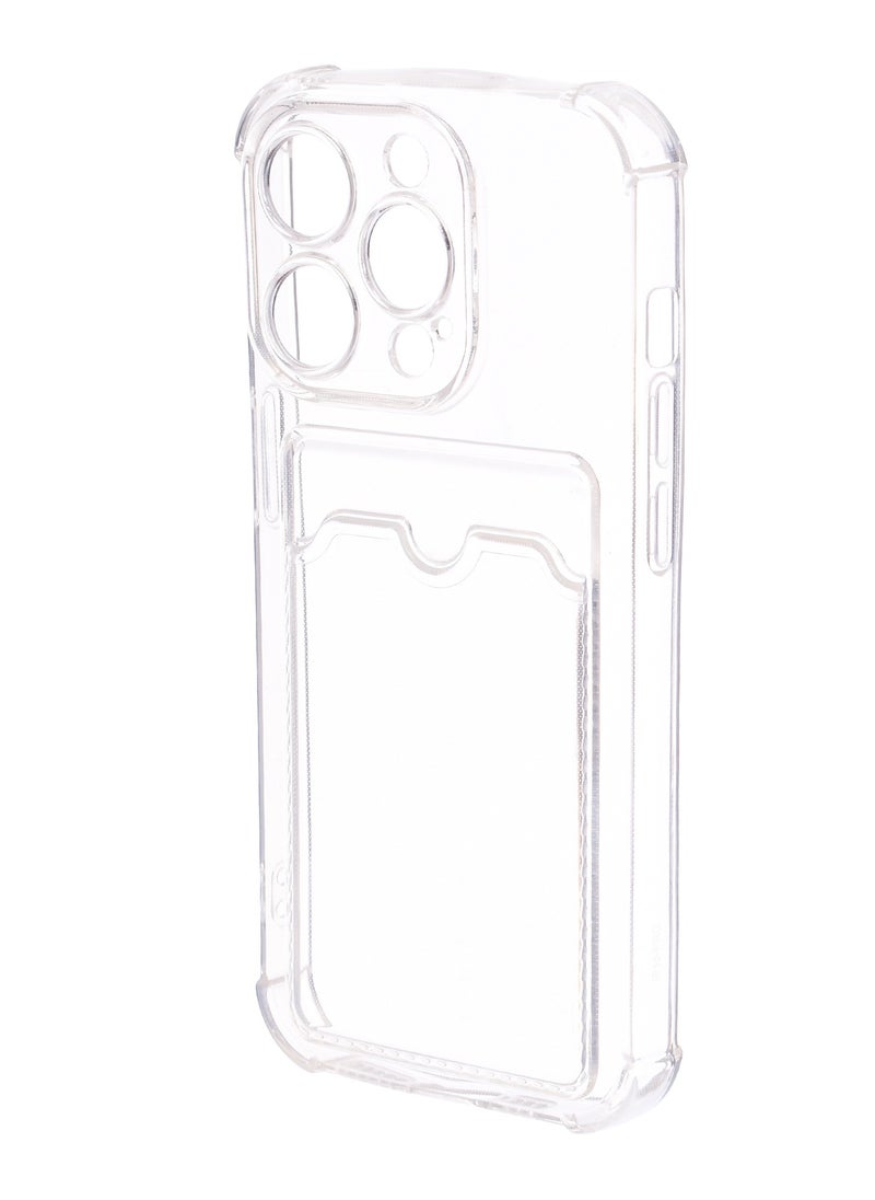 Generic - Silicone Back Phone Protection Cover With Silicone Pocket And Safety Edges For Iphone 15 Pro 6.1 - Transparent - Image 1
