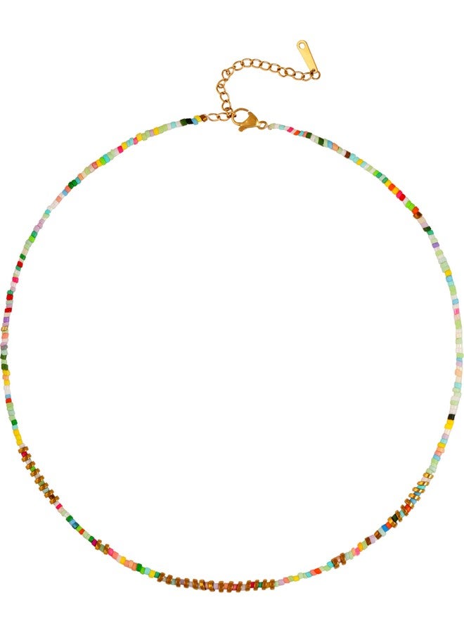 Sacina Y2k Boho Trendy Colorful Beaded Choker Necklace, Hippie Necklace, Summer Beach Jewelry, Christmas Jewelry Gift for Women - Image 1