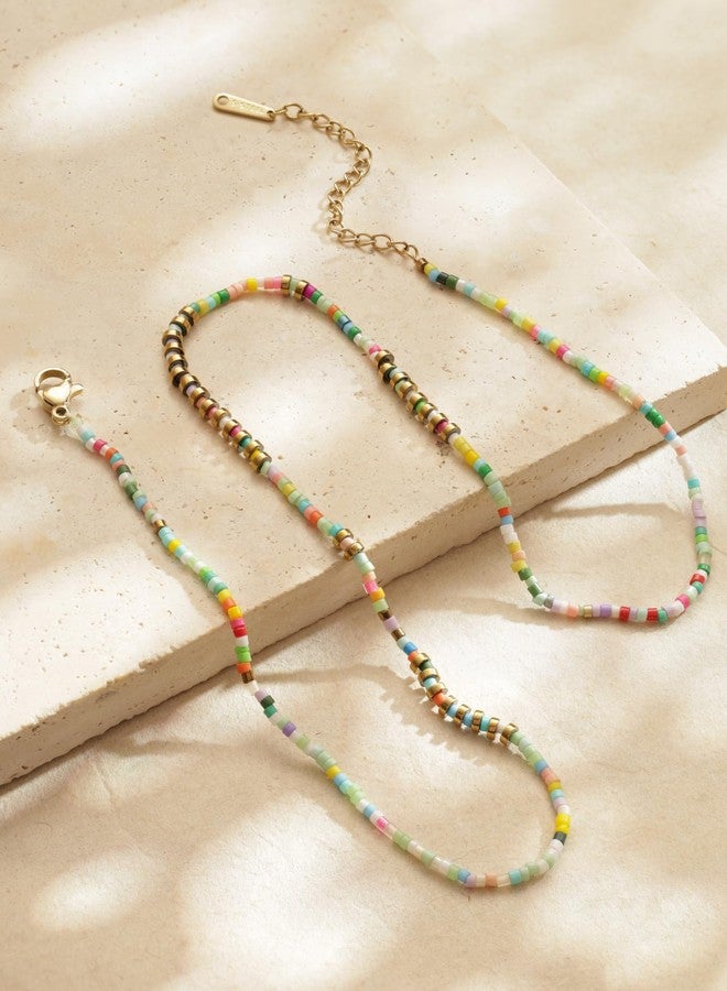 Sacina Y2k Boho Trendy Colorful Beaded Choker Necklace, Hippie Necklace, Summer Beach Jewelry, Christmas Jewelry Gift for Women - Image 5
