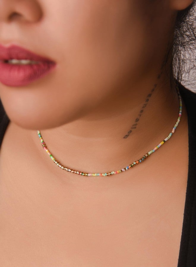 Sacina Y2k Boho Trendy Colorful Beaded Choker Necklace, Hippie Necklace, Summer Beach Jewelry, Christmas Jewelry Gift for Women - Image 2