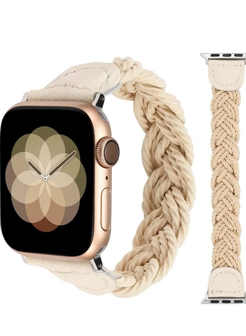 Excefore Compatible with Apple Watch Bands 38mm Slim Elastic Braided Women Solo Loop Strap Wristband Stretchy Woven Replacement Bracelet Accessories for iWatch Series SE 7 6 5 4 3 2 1 - Image 1