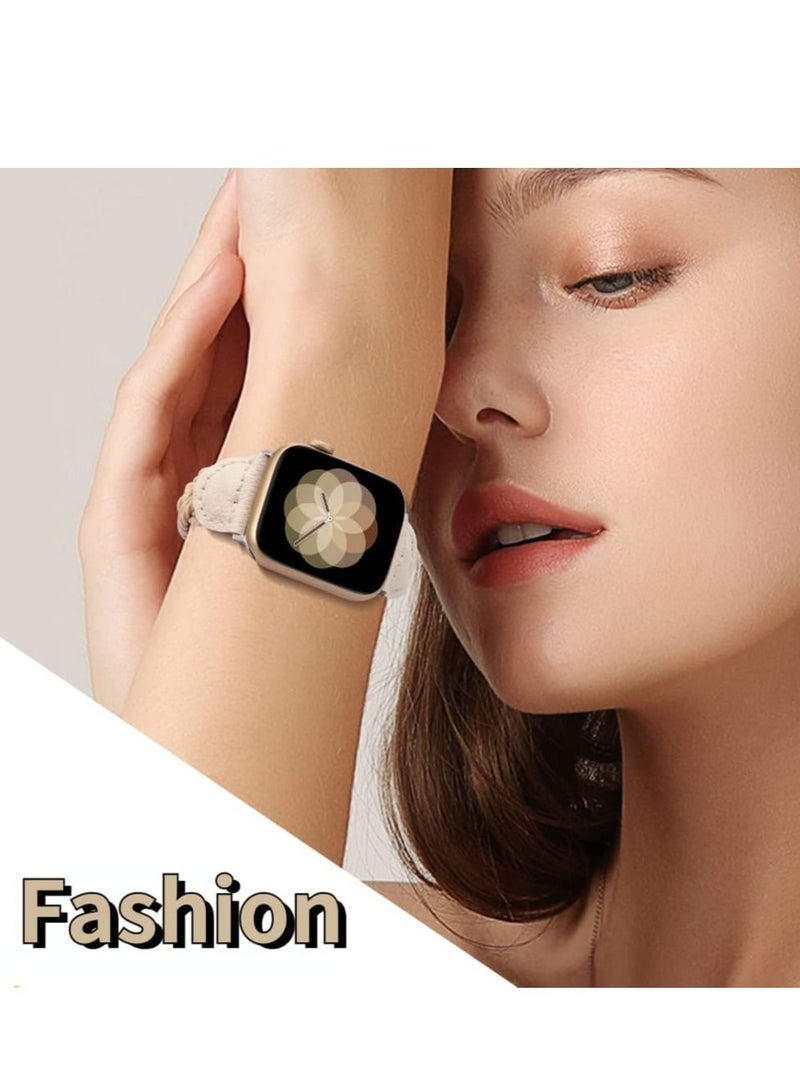 Excefore Compatible with Apple Watch Bands 38mm Slim Elastic Braided Women Solo Loop Strap Wristband Stretchy Woven Replacement Bracelet Accessories for iWatch Series SE 7 6 5 4 3 2 1 - Image 4