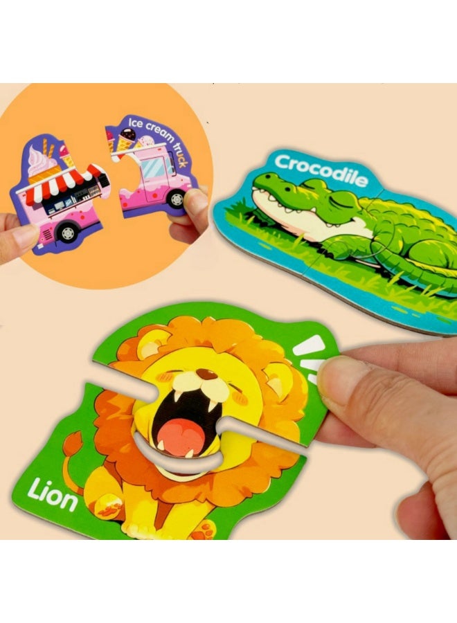 McmhyingPop Magnetic Vehicle Fridge Magnets, 15 Puzzles for Toddlers 3 4 5 Years, Montessori STEM Toys, Travel Gift for Boys Girls - Image 3