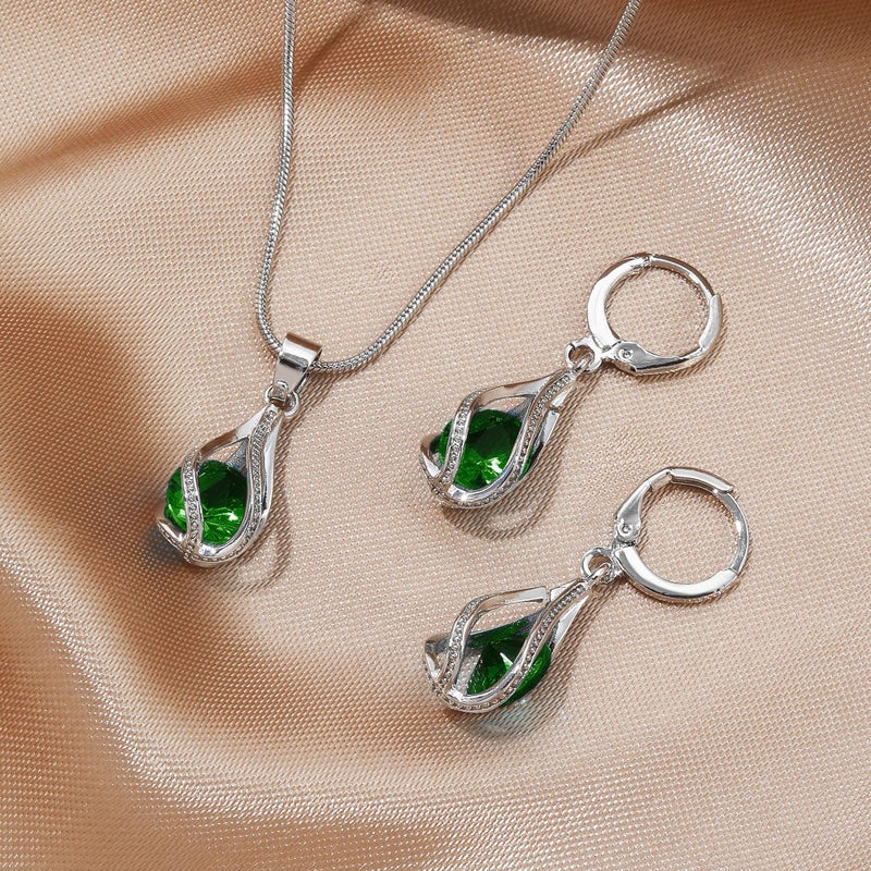 IFKM Silver Jewelry Sets for Women Rhinestone Crystal CZ Bridal Bridesmaid Accessories Necklace Earrings set for Wedding Prom Anniversary Birthday Gifts - Image 5