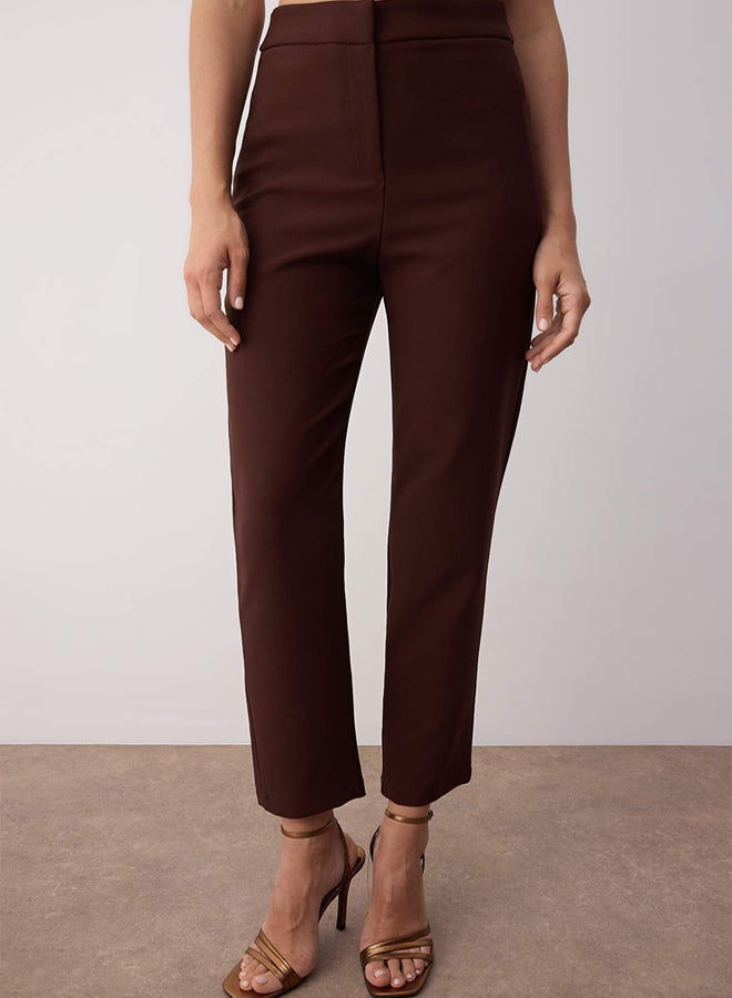 trendyol Brown Straight Woven Finike Stylish/Night Pants - Image 3