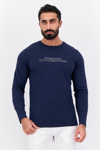 Men Crew Neck Long Sleeve Brand Logo T Shirt, Navy - pzsku/Z877F36D811E8436AC9F3Z/45/_/1739024040/06cf037f-90fe-4856-8d73-81ca168d4739