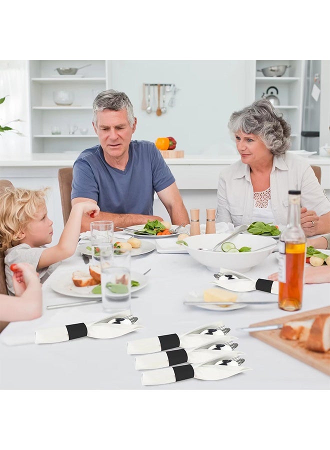 Peachjoy Napkin Bands,Paper Napkin Rings Self Adhesive,Silverware Wraps Bands (Black - 500pcs) - Image 3